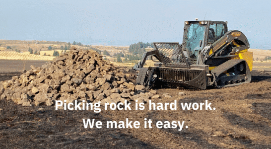 Rock picking is hard work. TerraClear makes it easy