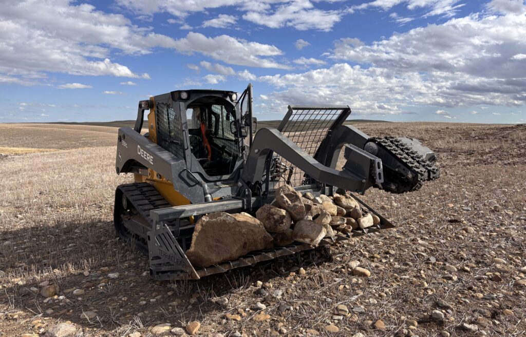 TerraClear Rock Picker in action