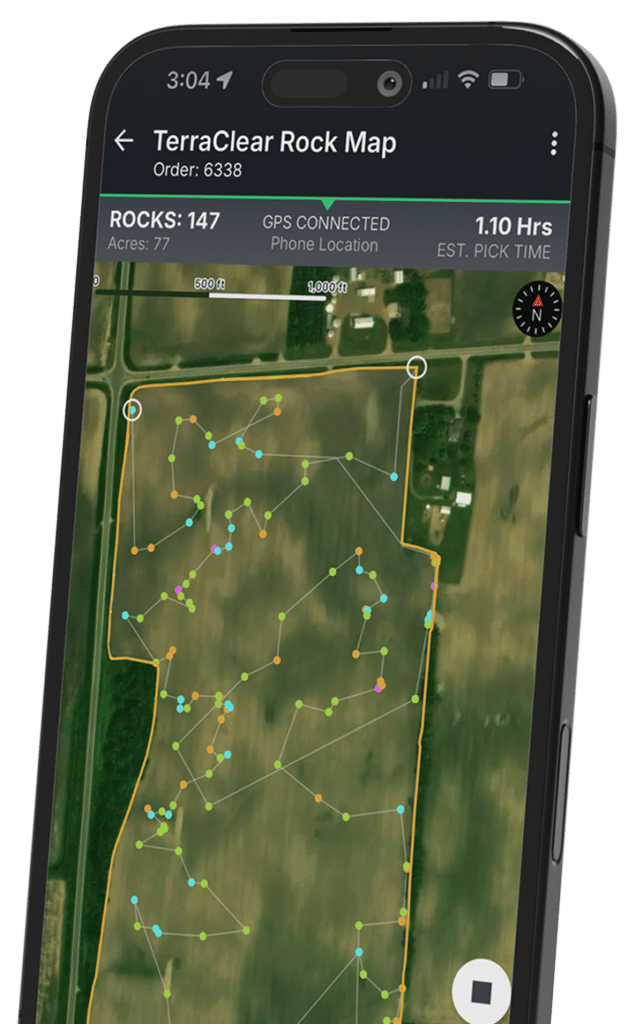 Rock Map zoomed in app view