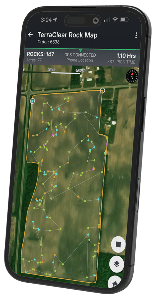 Rock Map zoomed in app view
