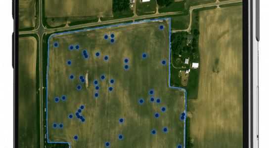 Giant Ragweed map for organic farmers on iPhone