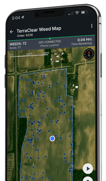 Giant Ragweed map for organic farmers on iPhone
