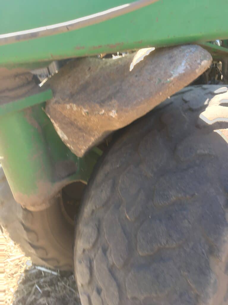 Rock damage to farm equipment