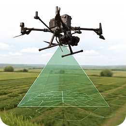 Drone scanning field