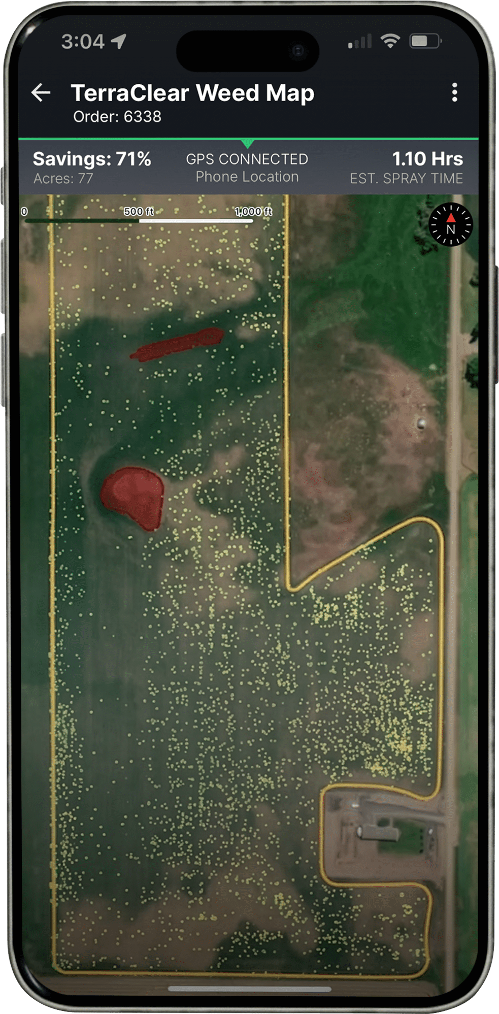 TerraClear Weed Map on iPhone