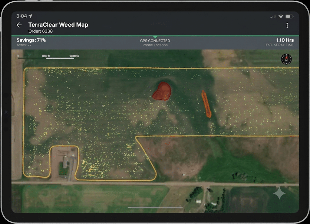 View of weed map on tablet