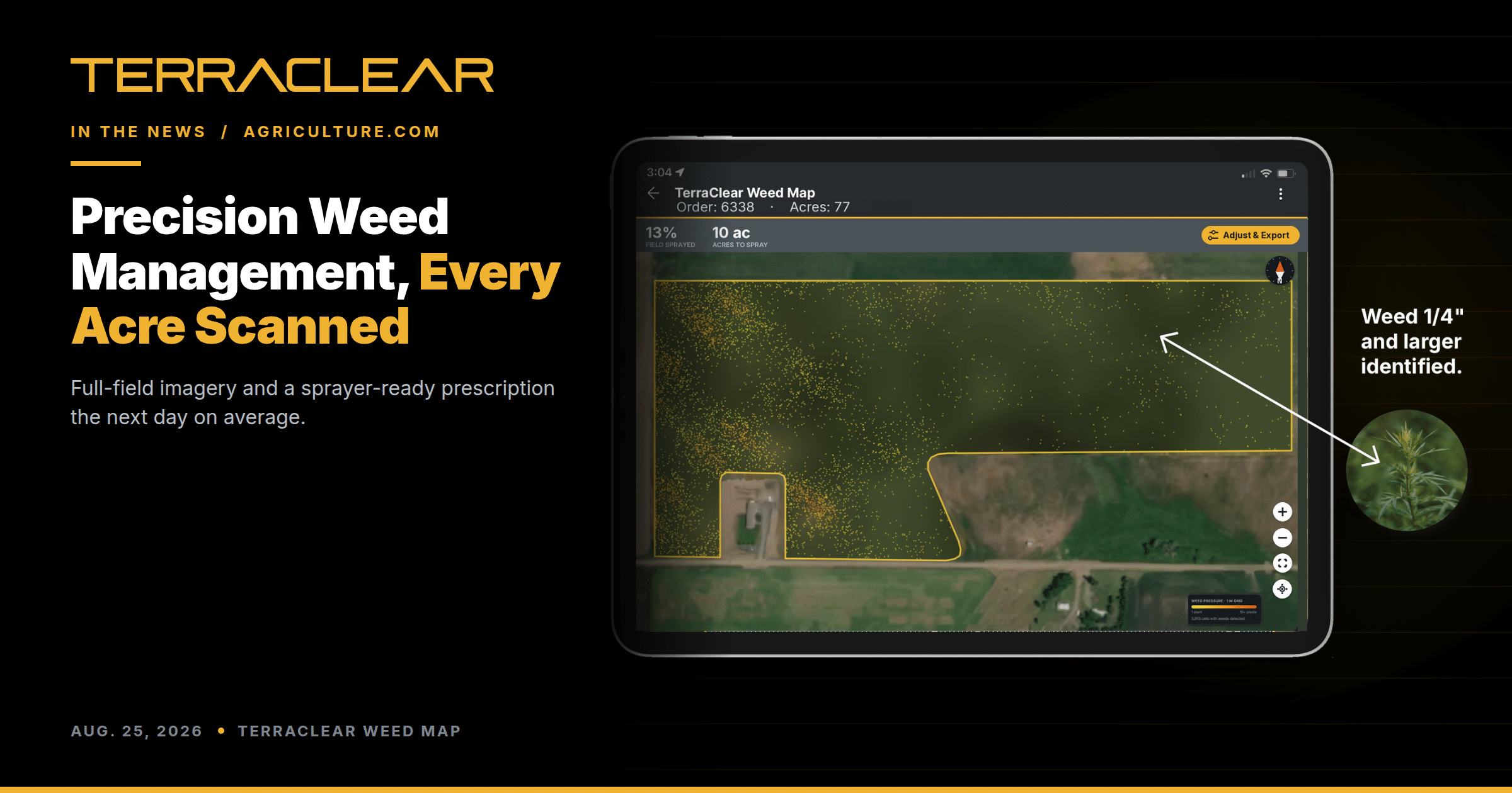 A TerraClear Weed Map allows farmers to turn old sprayers into precision ag equipment