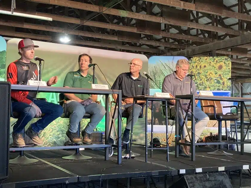TerraClear's Shane Williams speaking at Ag Week panel at Big Iron Farm Show about precision ag