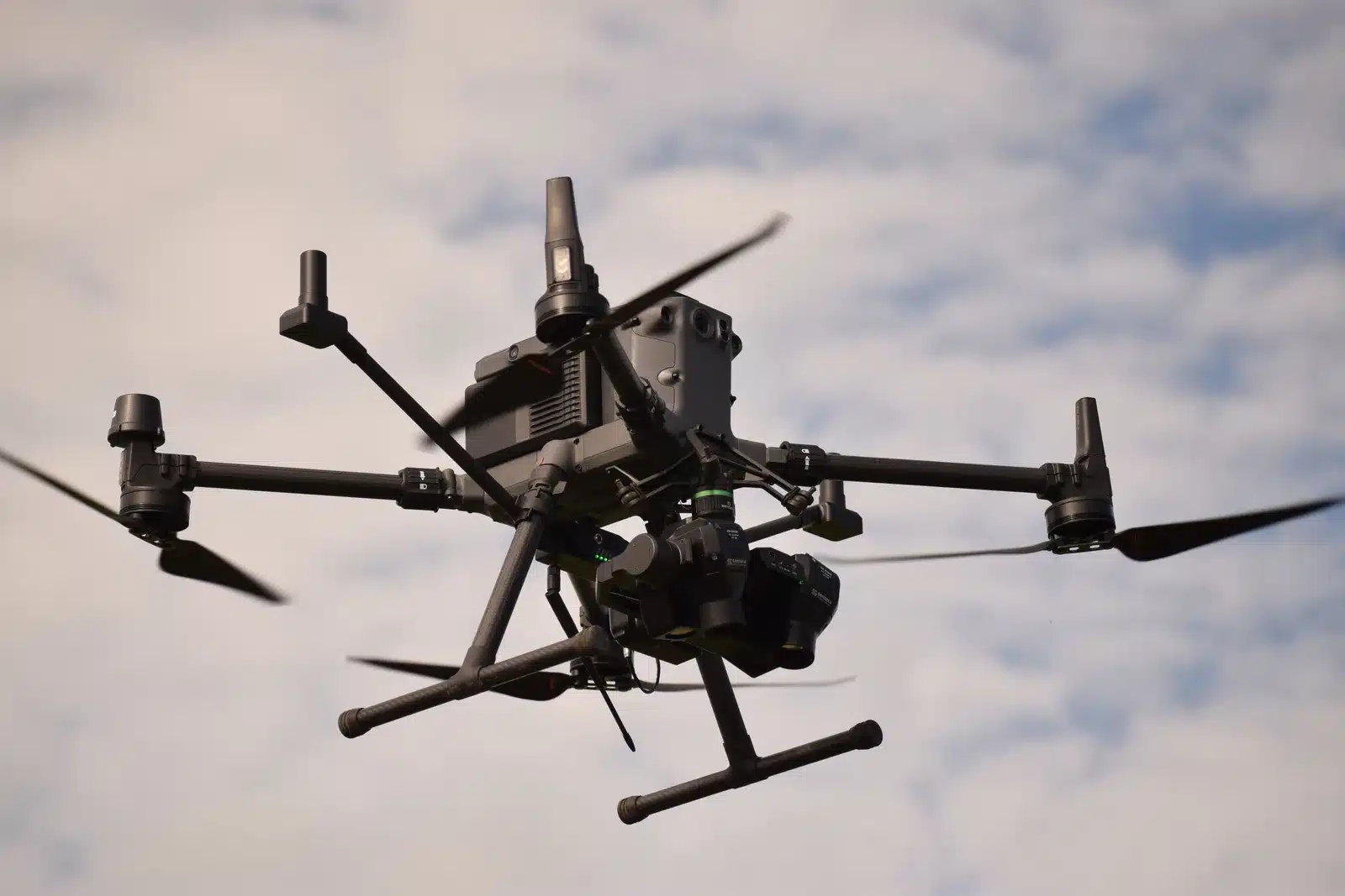 DJI Matrice RTK mapping drone in flight, the aircraft used to capture imagery for a TerraClear Rock Map